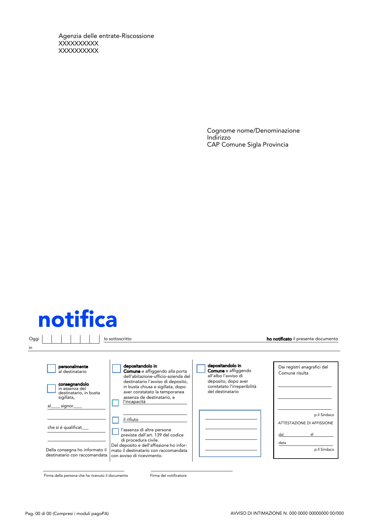 Intimazione di pagamento, pagina 3 di 3